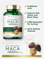 Cápsulas de Raíz de Maca Carlyle - 180 Cápsulas - Extracto de Alta Potencia - Sin Gluten y No GMO