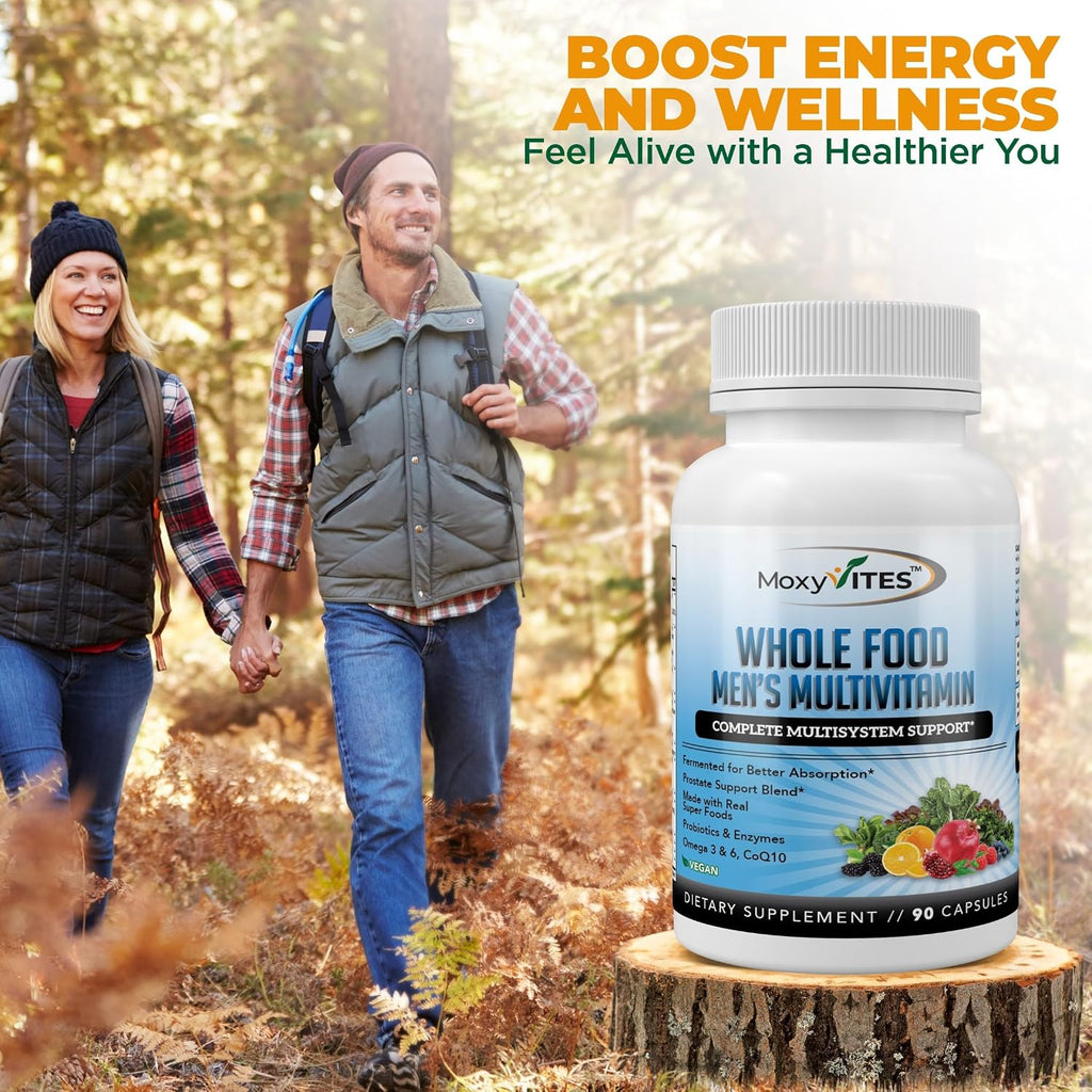 Methylated Men's Multivitamins - Multivitamínico Diario para Hombres con 44 Alimentos Orgánicos Integrales y Nutrientes Fermentados