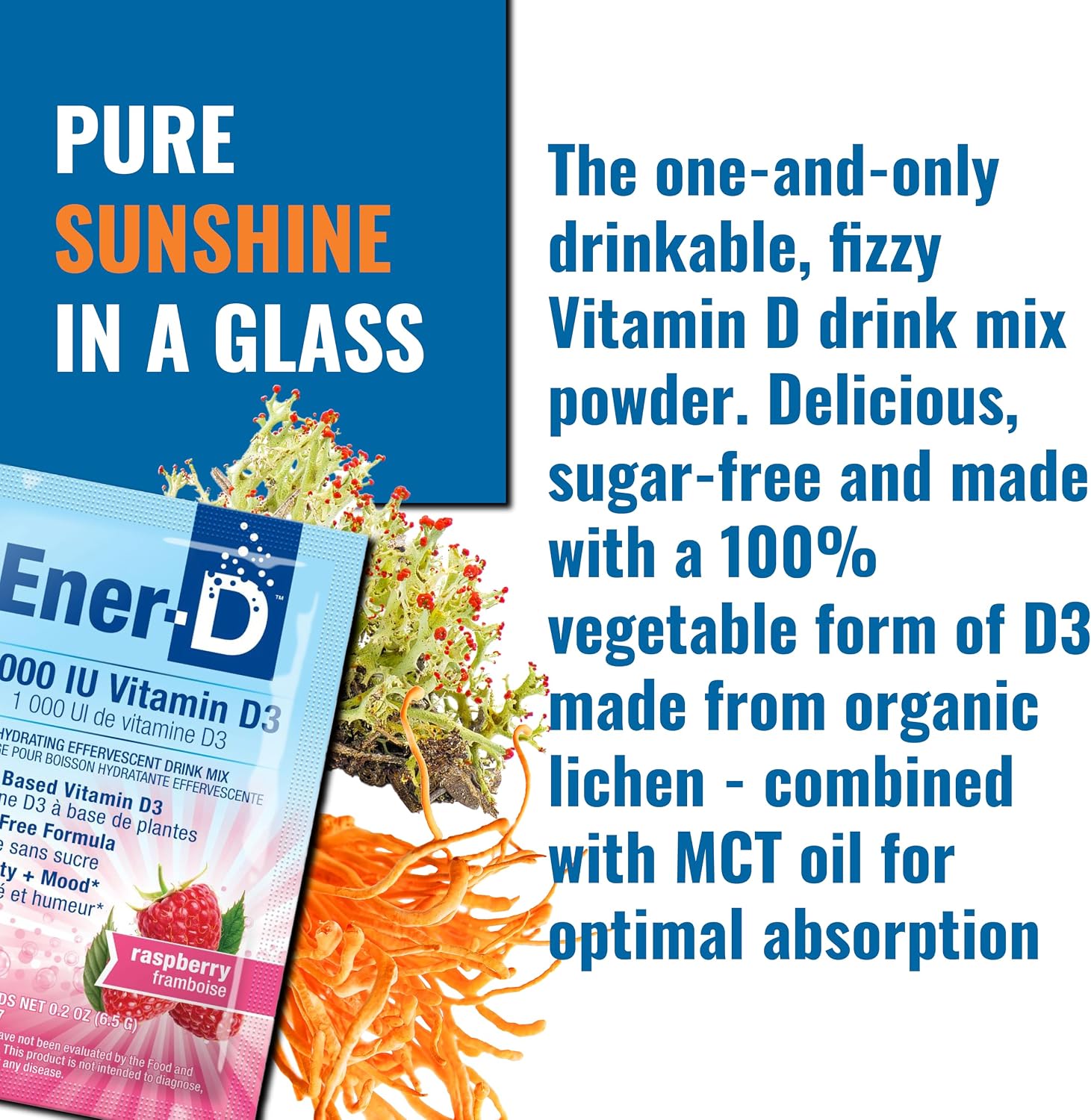 Ener-D Sugar Free Multivitamin Drink Mix - Sabor Frambuesa, 24 sobres