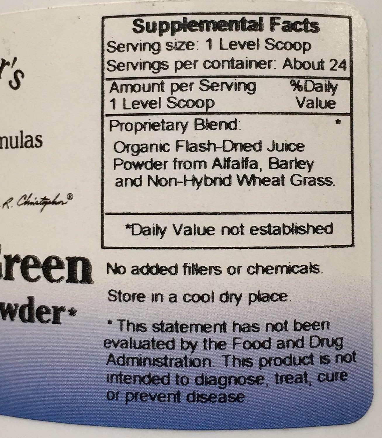 Dr. Christopher's Nourish Polvo Verde Jurásico - 4 oz