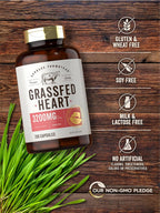 Carlyle Suplemento de Corazón de Res Grass Fed | 3200mg | 200 Cápsulas | Desecado de Animales Criados en Pasto | No OGM, Sin Gluten | por Herbage Farmstead