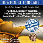 ScruffyPet Aceite de Pescado Salvaje Omega 3 Puro para Perros con Vitamina E - 180 Cápsulas