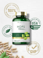 Carlyle Suplemento de Lúpulo 700mg | 180 Cápsulas | No-GMO y Sin Gluten | Hierba Tradicional