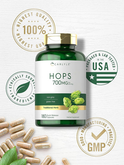 Carlyle Suplemento de Lúpulo 700mg | 180 – Libre de gluten, trigo, levadura, lactosa y soja. – Image 5