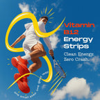 HOLY STRIPS Tiras de Vitamina B12 – Absorción Rápida, Vegano, Sin OGM, Sin Azúcar, Sabor Fresa, 30 unidades
