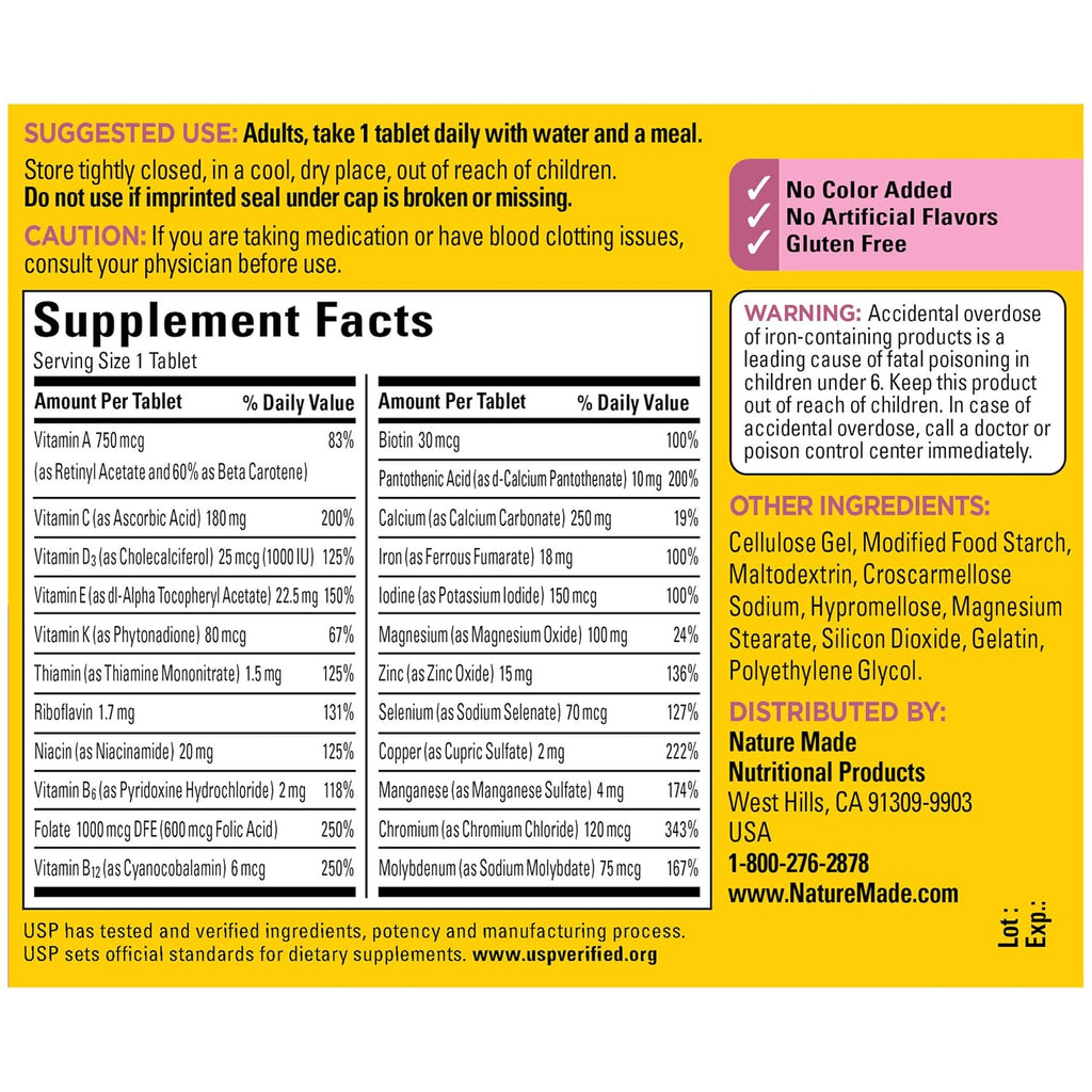 Nature Made Multivitamínico para Mujeres, 90 Comprimidos