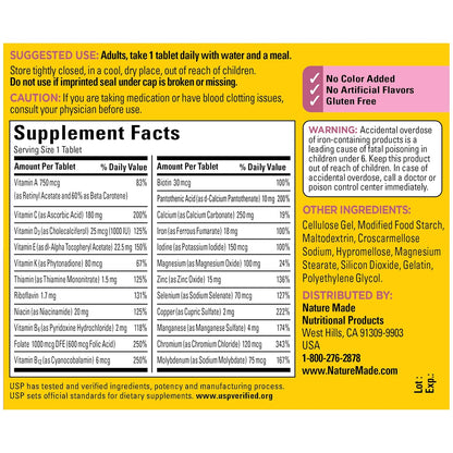 Nature Made Multivitamínico para Mujeres, 90 – Ácido fólico (Vitamina B9): Contribuye a la función psicológica – Image 8