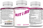 Pastillas para Glúteos y Busto - 60 Comprimidos (Doble Potencia, 2640 mg) - Extremely Naturals