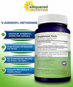 aSquared Nutrition SAM-e 400mg, 90 Cápsulas Veganas