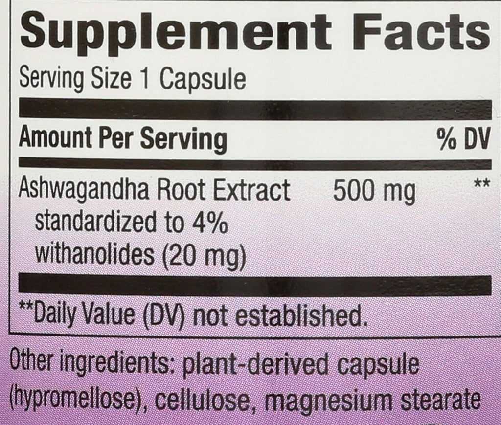 Nature's Way Ashwagandha, Extracto Premium Adaptógeno, 60 Cápsulas