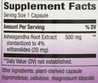 Nature's Way Ashwagandha, Extracto Premium Adaptógeno, 60 Cápsulas