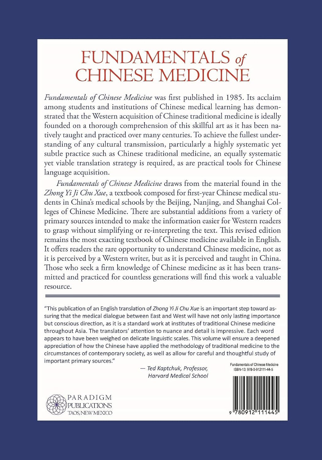 Fundamentals of Chinese Medicine: Zhong Yi Xue Ji Chu