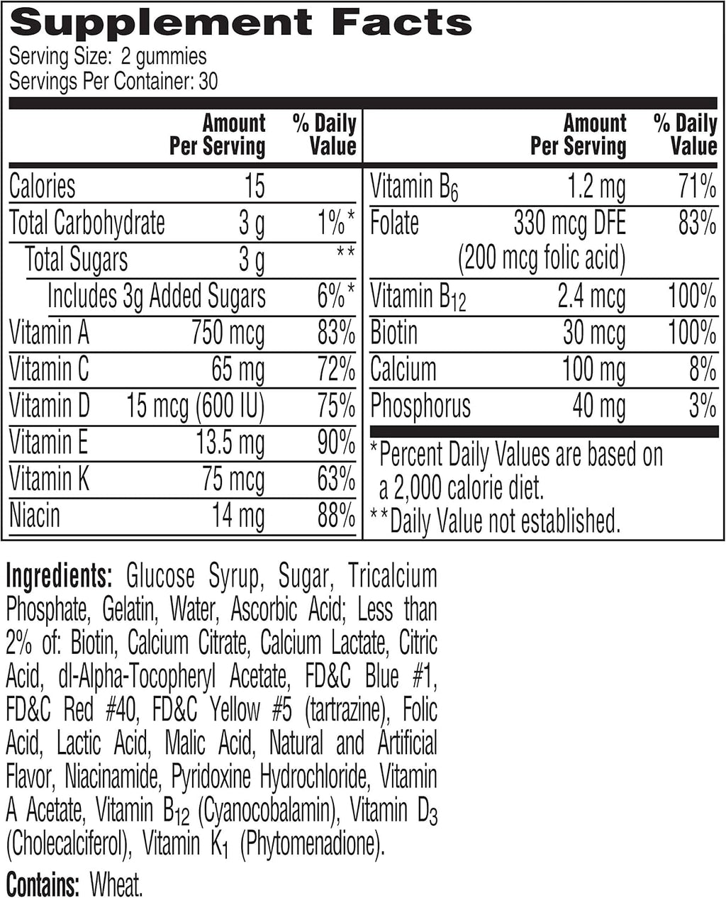 One A Day VitaCraves Teen For Her Gominolas Multivitamínicas, 60 unidades (Pack de 4)