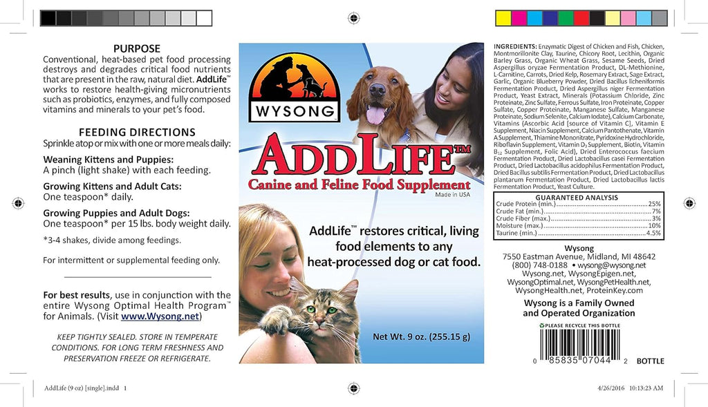 Wysong AddLife Complemento Alimenticio para Perros y Gatos - 255 g