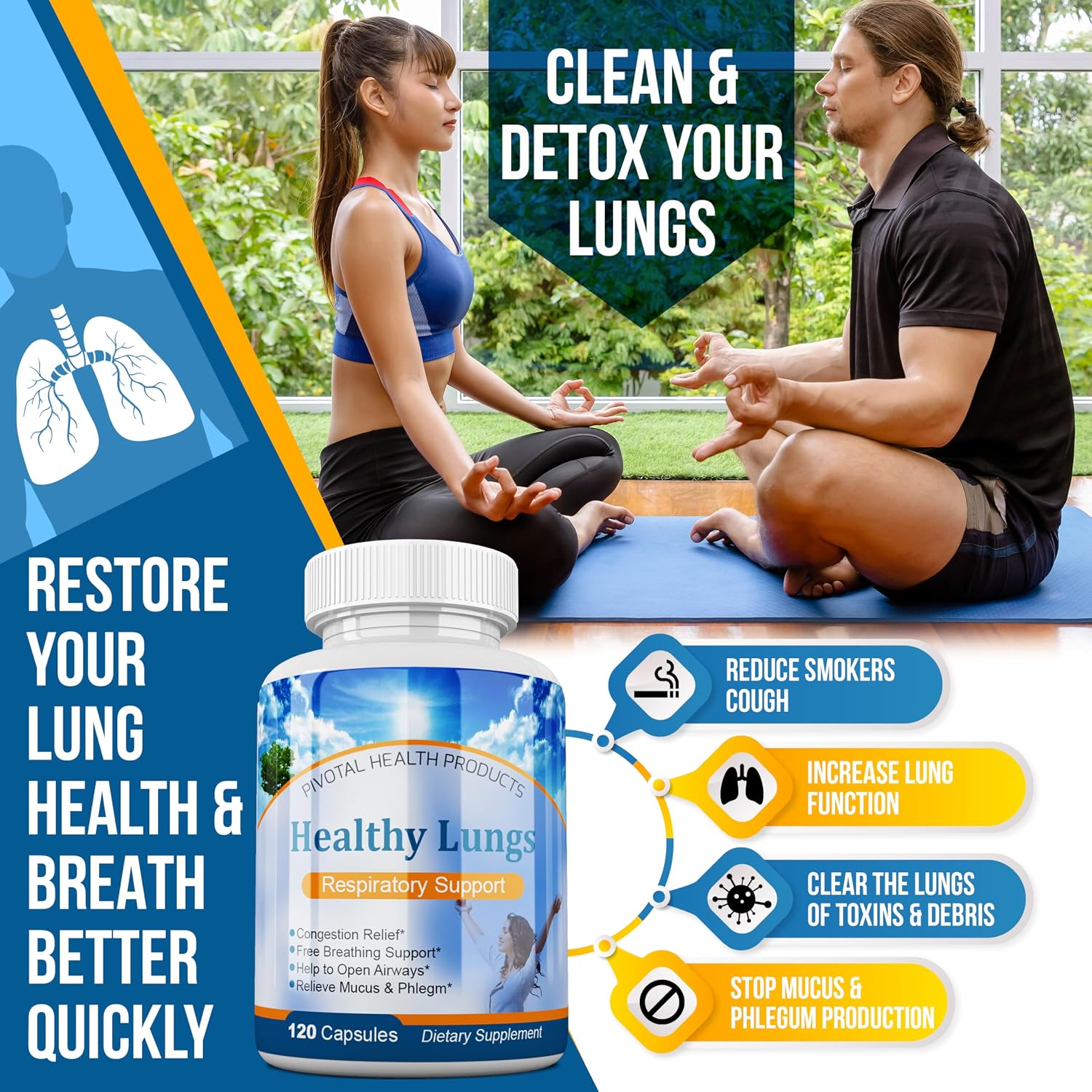 Healthy Lungs 120 Cápsulas - Suplemento para la Salud Pulmonar