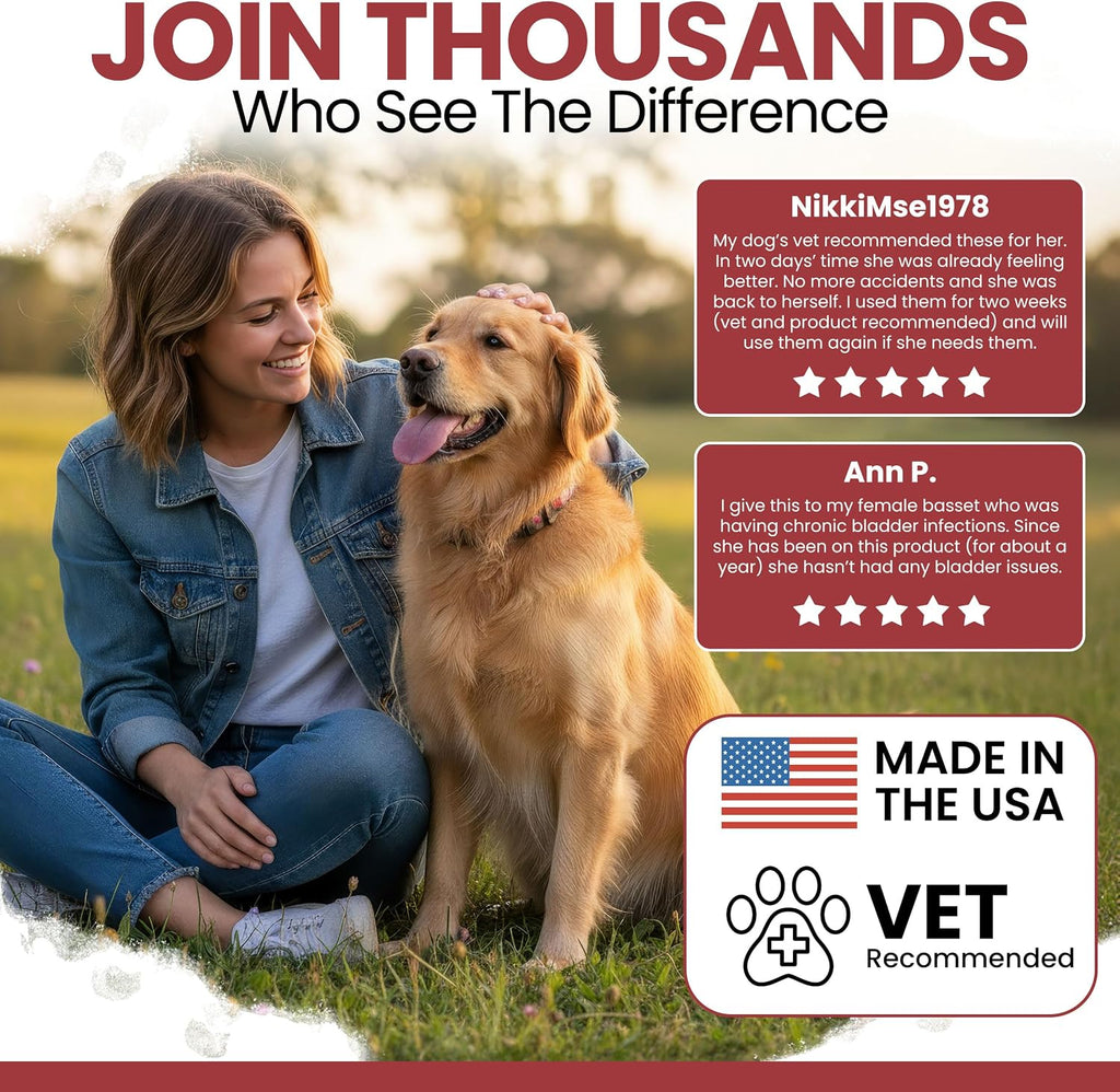 Suplemento de Arándano para Perros - 120 Snacks Blandos - Apoyo Urinario Natural