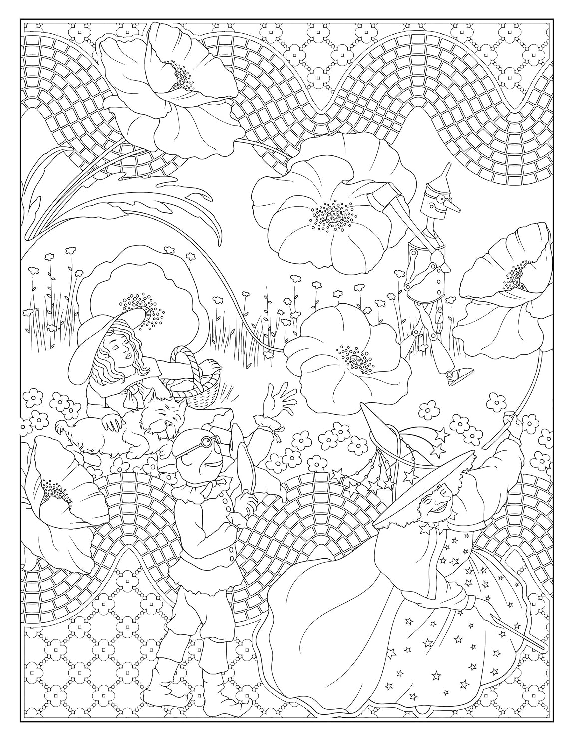 Libro para colorear El mago de Oz de Creative Haven: Relájate y encuentra tus verdaderos colores (Libro de colorear para adultos)