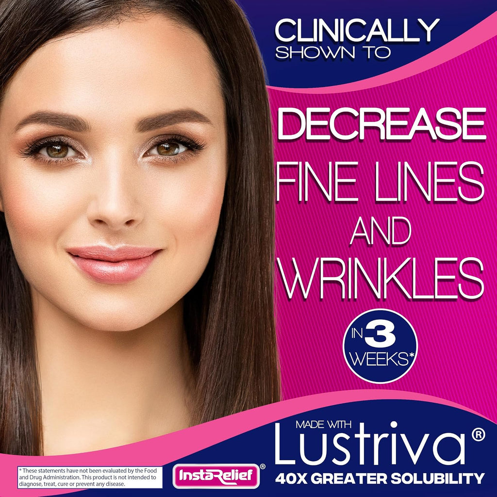 InstaRelief Hair Growth con Lustriva - Biotina 10.000 mcg, Silicio y Arginina - 60 Comprimidos