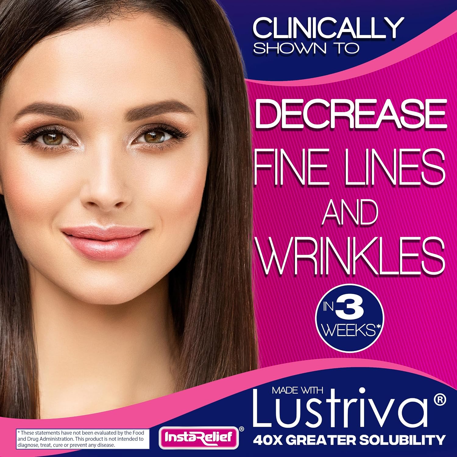 InstaRelief Hair Growth con Lustriva - Biotina 10.000 mcg, Silicio y Arginina - 60 Comprimidos