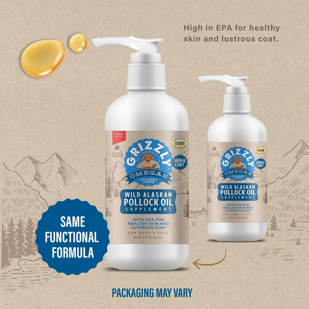 Grizzly Pet Products Aceite de Abadejo como Suplemento Alimenticio para Perros, 227 g