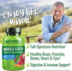NATURELO Multivitamínico Completo para Hombres 50+ - 120 Cápsulas - Vegano - con Vitaminas, Minerales y Extractos Herbales Orgánicos