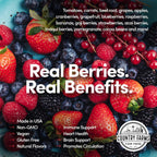 COUNTRY FARMS Super Reds - Superalimento en Polvo, 48 Frutas y Bayas, Antioxidantes, 20 Porciones, Sabor a Bayas Mixtas