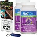 ReliOn Glucosa Comprimidos Sabor Uva - 2 Paquetes de 50 (100 Total) + Guía Diabetes y Pastillero