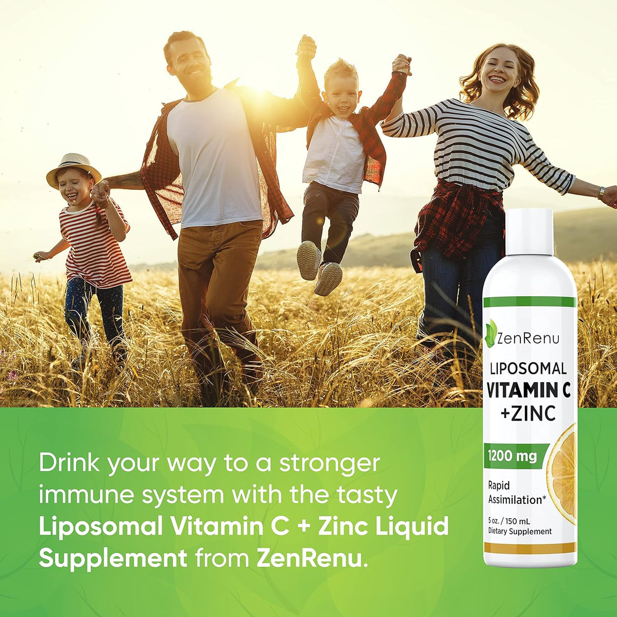 Zenrenu Bebida Liposomal de Vitamina C y Zinc (150 ml) – Image 2