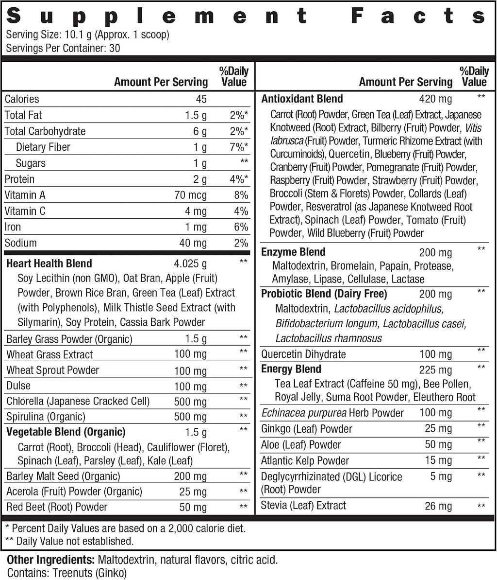 Royal Greens Superfood Powder | Polvo de Superalimentos Verdes con Probióticos y Enzimas | 305g (30 Días)