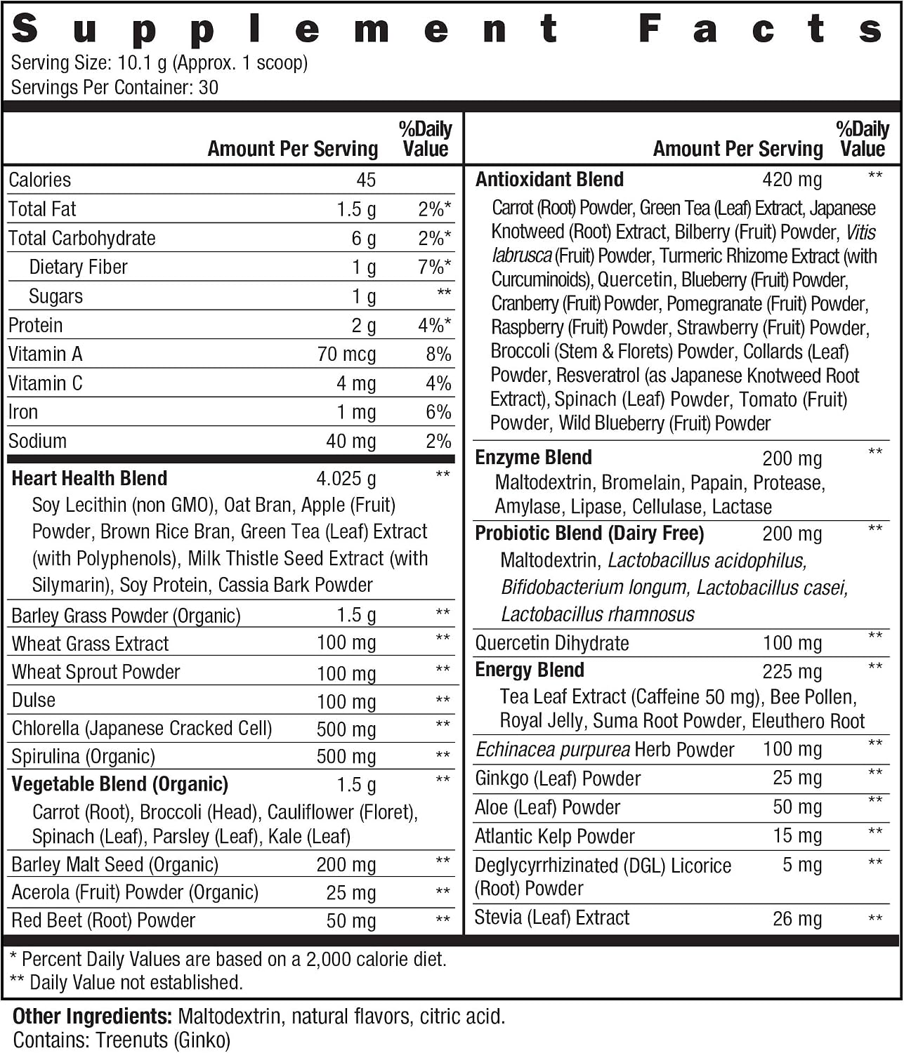 Royal Greens Superfood Powder | Polvo de Superalimentos Verdes con Probióticos y Enzimas | 305g (30 Días)