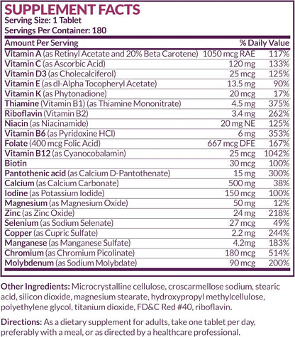 Futurebiotics Women's 50+ Multivitamin Once Daily, 180 Comprimidos – Multivitamínico para Mujeres Activas Mayores de 50 – Image 6