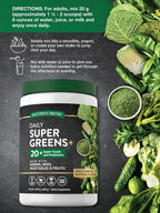 Nature's Truth Super Greens Powder - Superalimentos y Prebióticos - 280g - Vegano y Sin Gluten