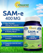 aSquared Nutrition SAM-e 400mg, 90 Cápsulas Veganas