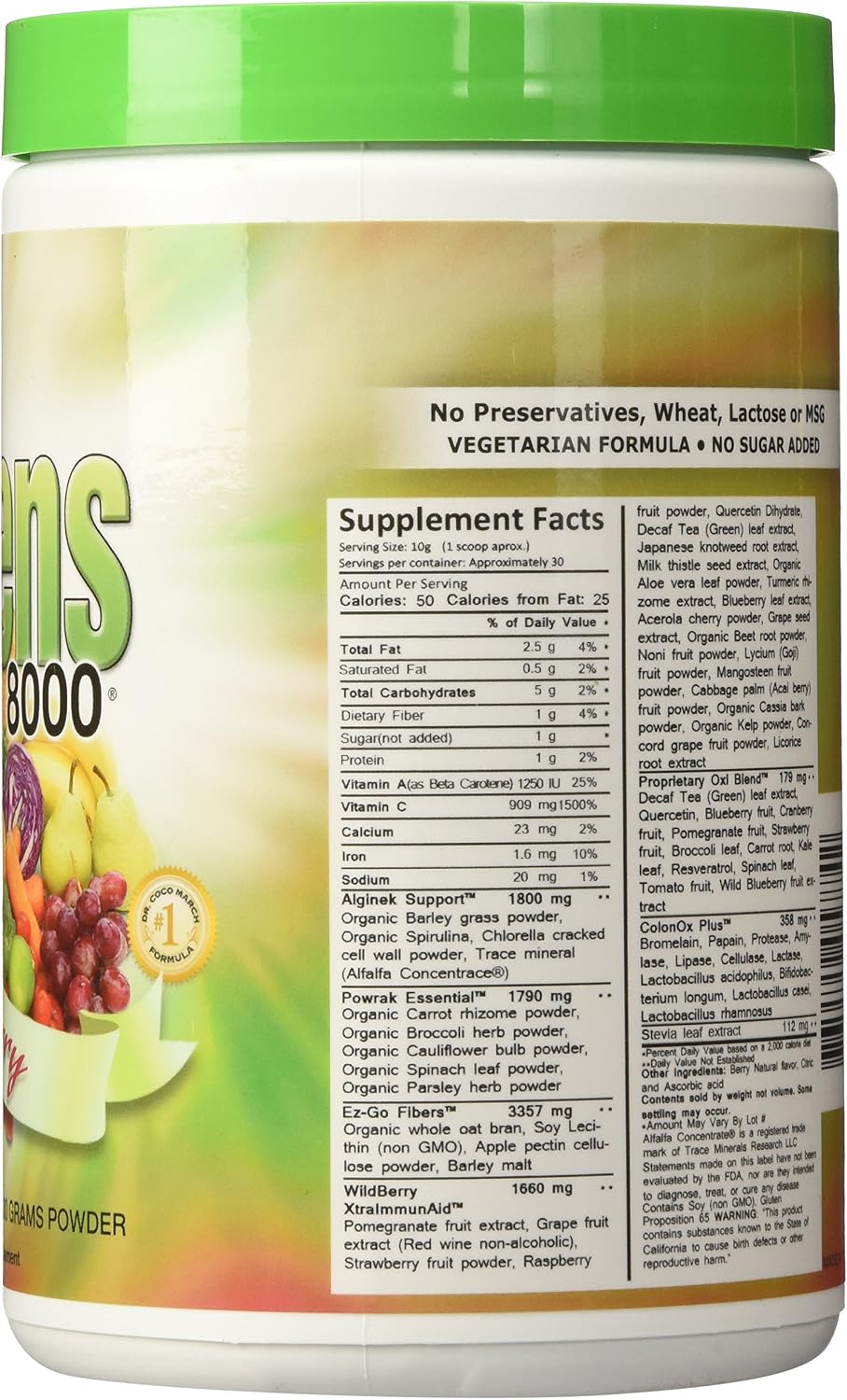 Greens World Deliciosos Vegetales 8000 Bayas - 300 g