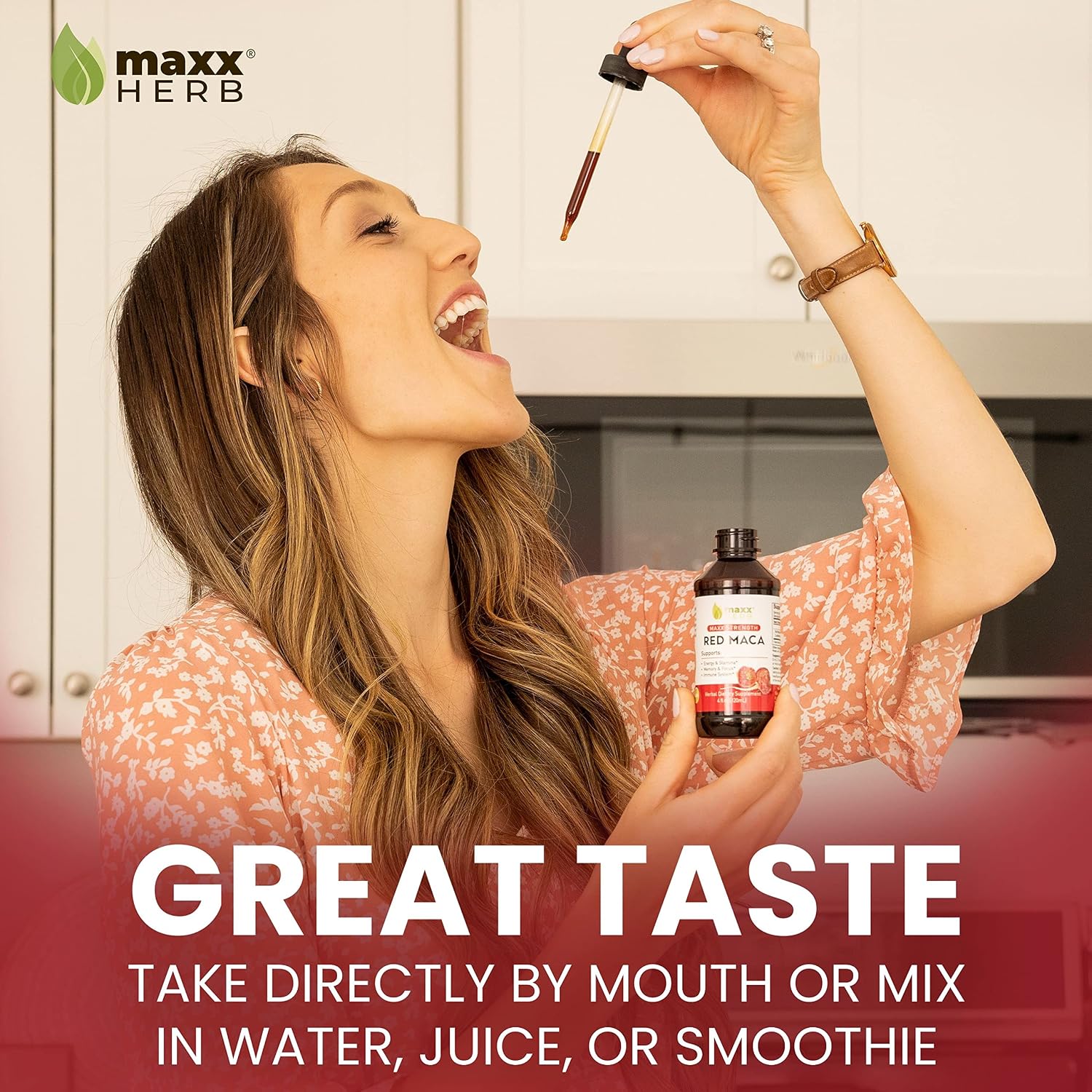 Extracto de Raíz de Maca Roja - Gotas Líquidas Concentradas, Sin Alcohol, 4 Botellas de 118 ml