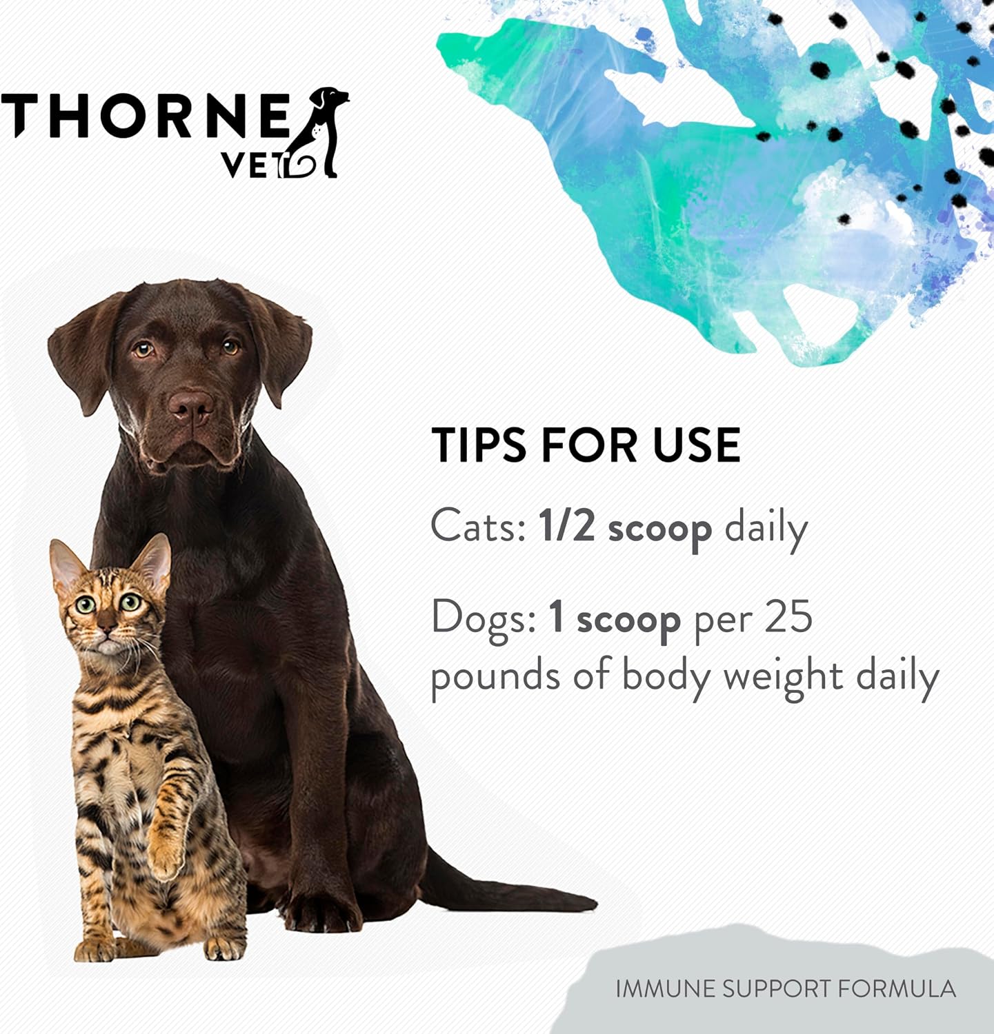 ThorneVet Polvo de Apoyo Inmunológico para Perros y Gatos - 90 Dosis