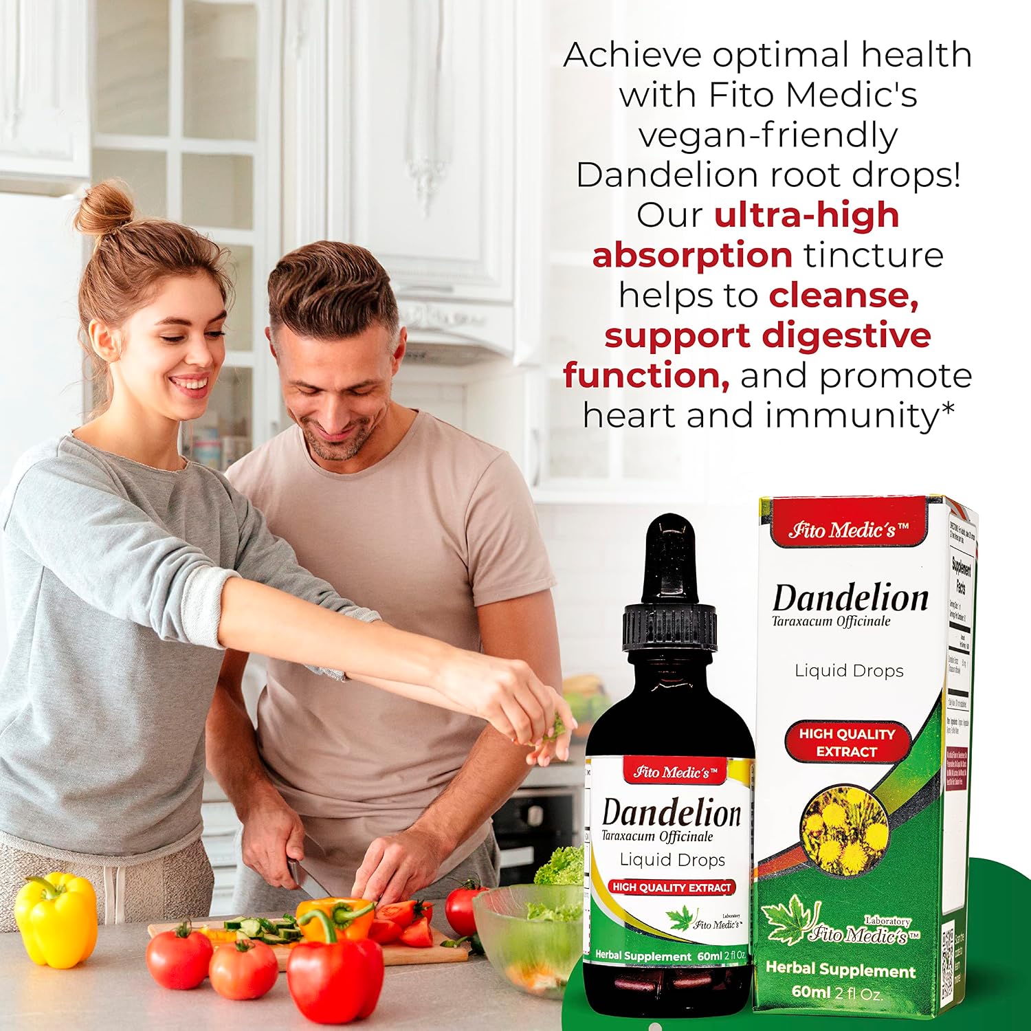 Fito Medic's Dandelion Tincture - Tintura Vegana de Diente de León Sin Alcohol