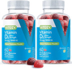 Viteey Vitamin D3 Gummies for Adults & Teens - 5,000 IU, 125mcg | Ultra Strength - Joint & Muscle Health, Immune Boost - Chewable Vitamin D Gummies - Vegetarian, Gelatin Free - 60 Count