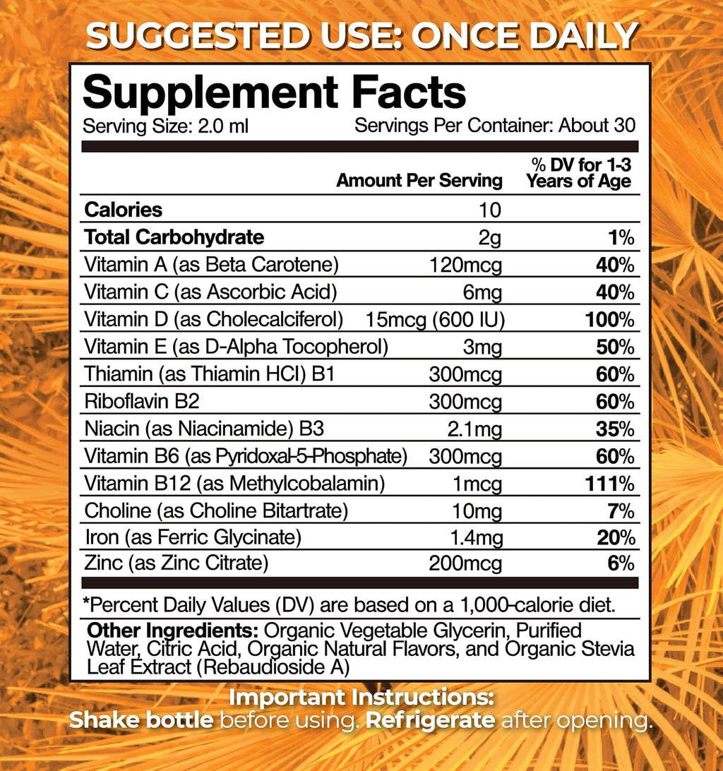 Tropical Oasis Multivitamínico Orgánico Líquido para Niños con Hierro (59 ml)
