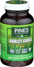 PINES Organic Barley Grass, 500 mg, 250 Comprimidos