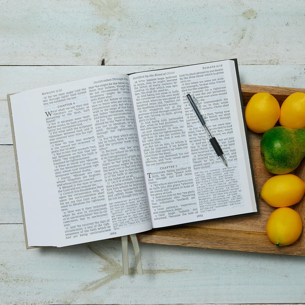 Santa Biblia KJV: Super Letra Gigante con 43.000 Referencias Cruzadas, Deluxe en Cuero Imitación Burdeos, Letra Roja, Comfort Print: Versión King James (Inglés)