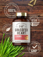 Carlyle Suplemento de Corazón de Res Grass Fed | 3200mg | 200 Cápsulas | Desecado de Animales Criados en Pasto | No OGM, Sin Gluten | por Herbage Farmstead
