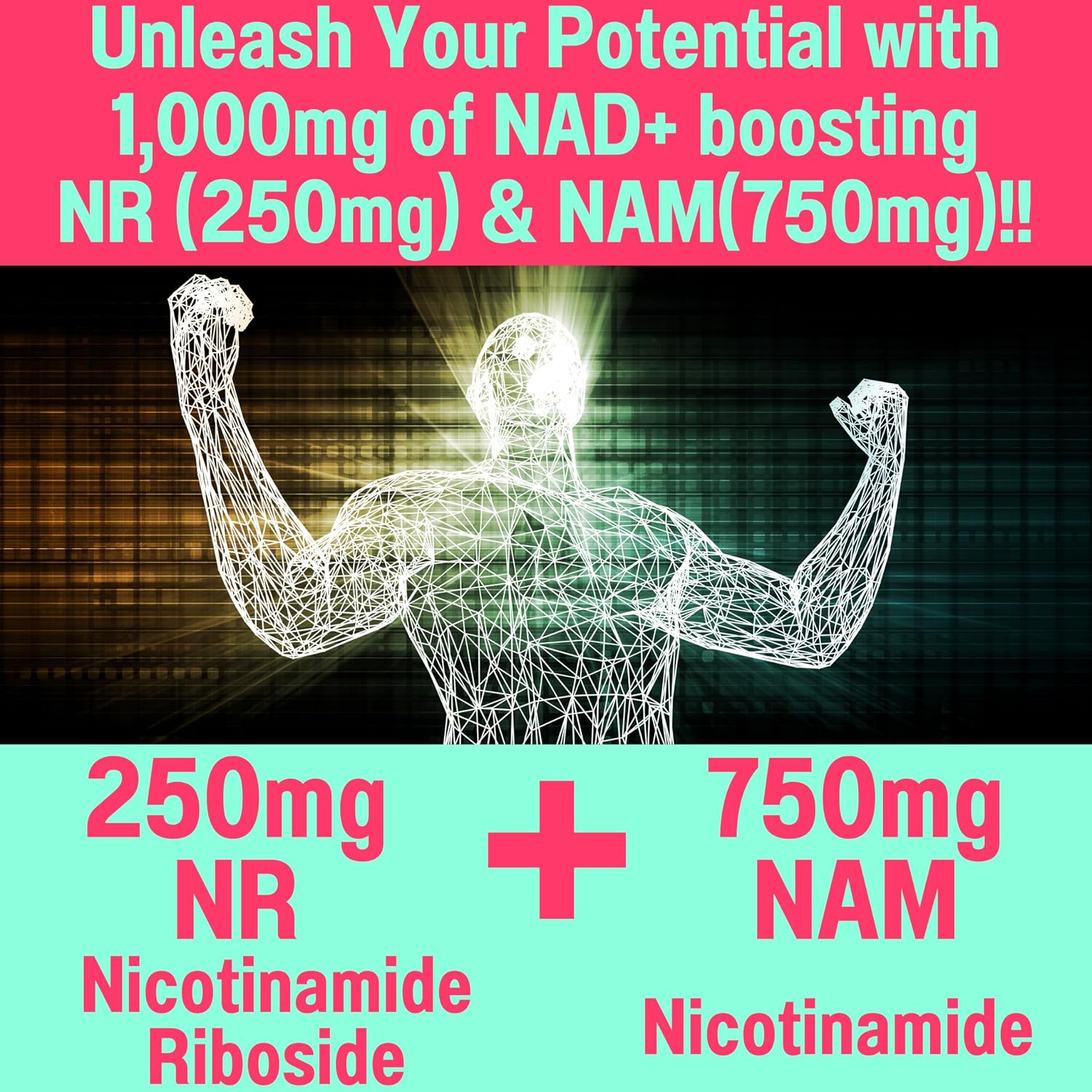 SHIZAM Gominolas de Nicotinamida Ribósido, NAM y Resveratrol, 1000mg NAD+ Booster