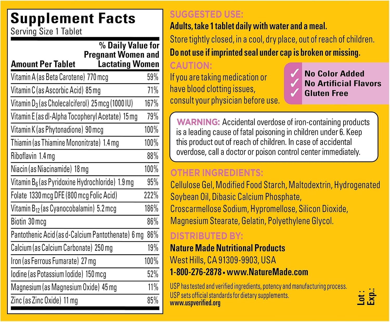 Nature Made Prenatal Multi, 90 Comprimidos
