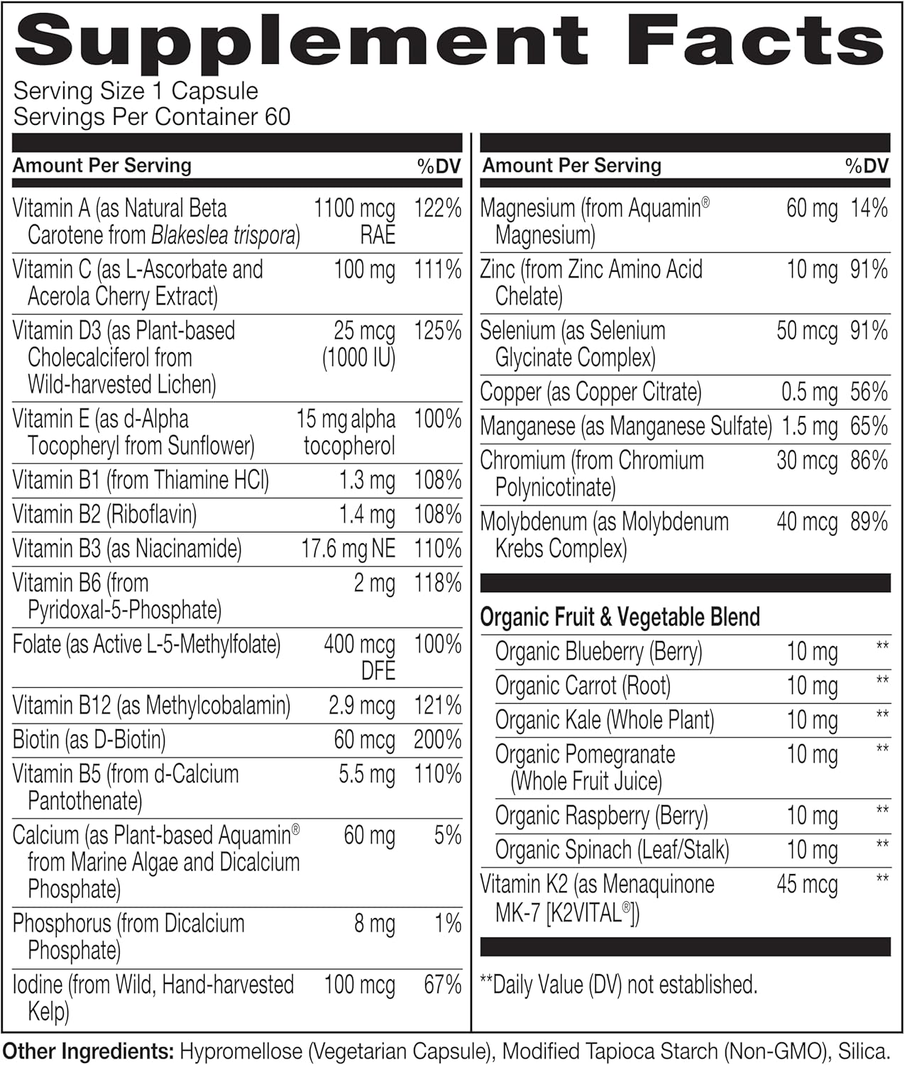 NATURELO Multivitamínico para Hombres 50+ - 60 Cápsulas Vegetales