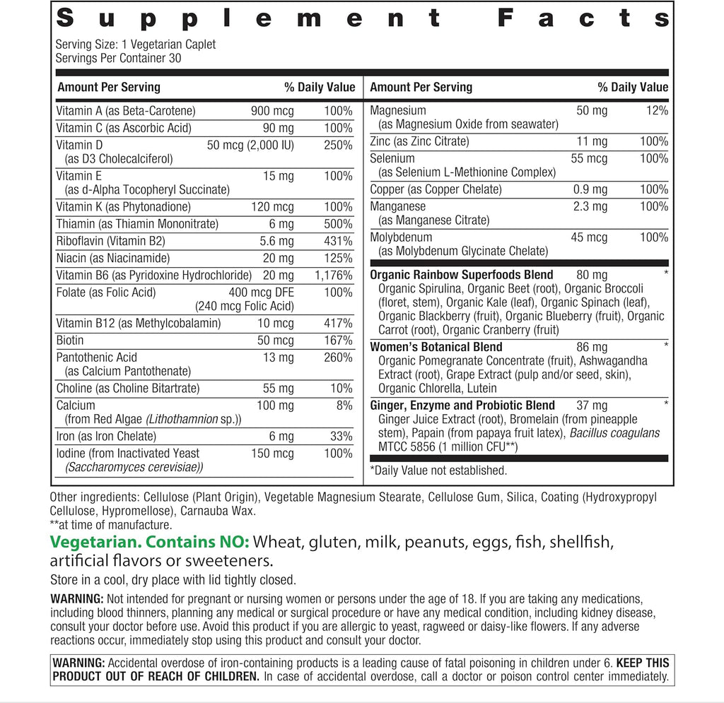 Rainbow Light Multivitamínico para Mujer One+ - 30 Comprimidos