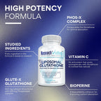 Glutational Liposomal Research Verified 500 mg con Complejo Fosfolipídico, Vitamina C y Bioperine - 60 Cápsulas (6 Envases)