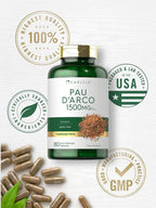 Carlyle Pau D'Arco Cápsulas | 1500 mg | 180 Unidades | Suplemento Herbal | No OGM, Sin Gluten