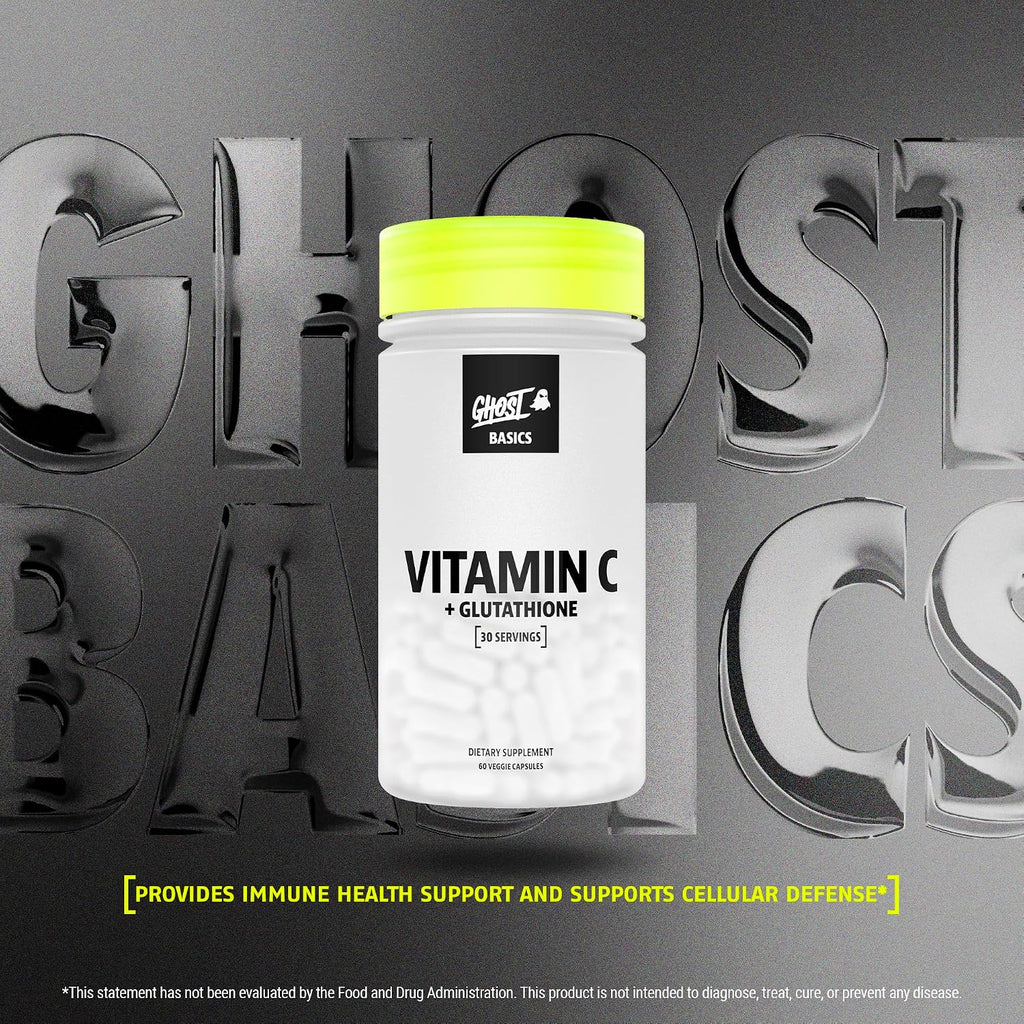 GHOST Basics Vitamina C + Glutatión – 60 Cápsulas Veganas