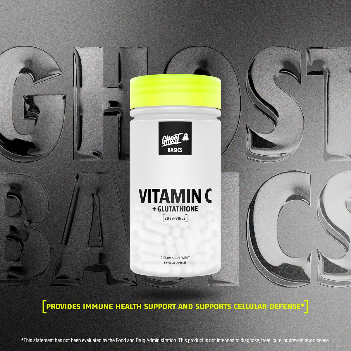 GHOST Basics Vitamina C + Glutatión – 60 Cápsulas Veganas – Image 2